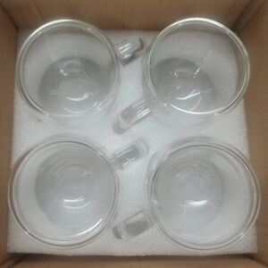 Set of 4 Clear Glass Espresso Glasses Or Shot Glasses. 5 Oz. Like New